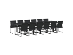 13 Pcs Conjunto de Jantar para Jardim Textilene Preto MAISON EXCLUSIVE