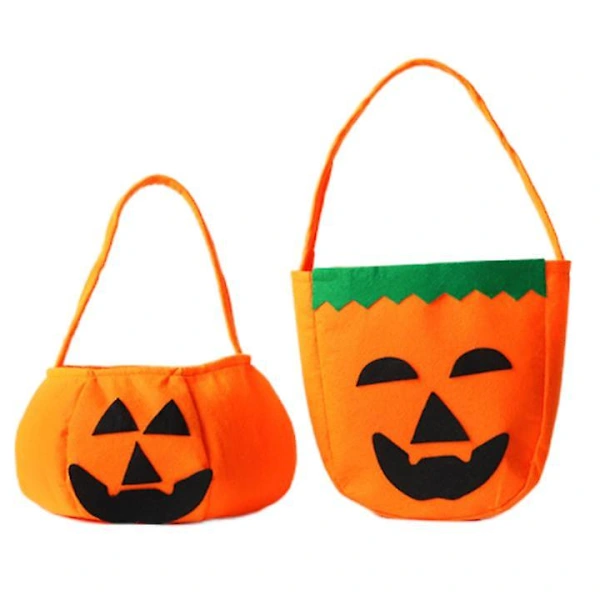 Sacola de Abóbora de Halloween, Tecido, Doces, 2 Unidades AQUAFORGE