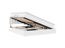 SYFAX™ Cama com Arrumação e Led com Colchão Branco Puro 160 X 200 Cm