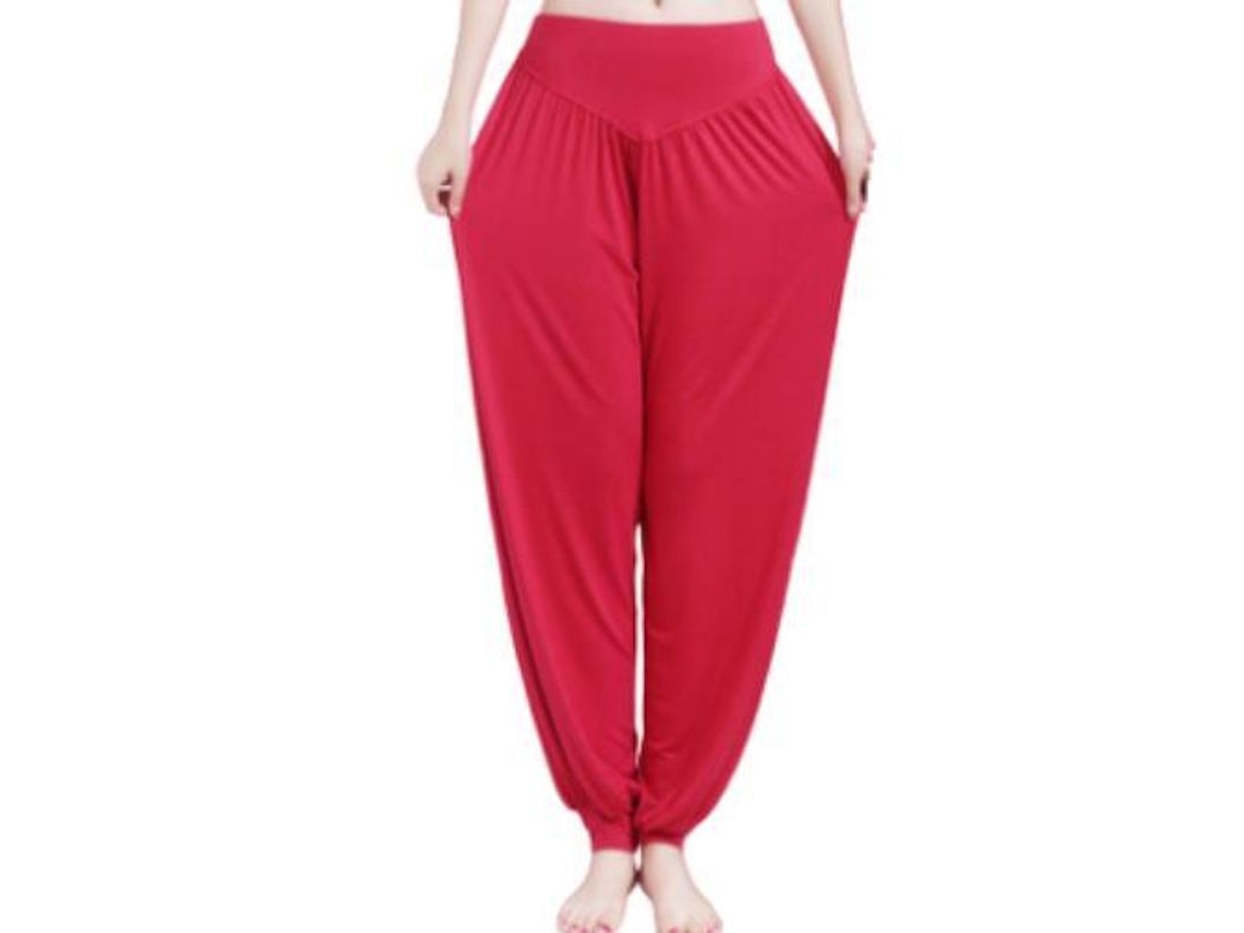 2026 pantalones Harem de Yoga para Mujer Hippie Boho Verano Baggy Joggers Elásticos Moda Deportiva XXL Granate