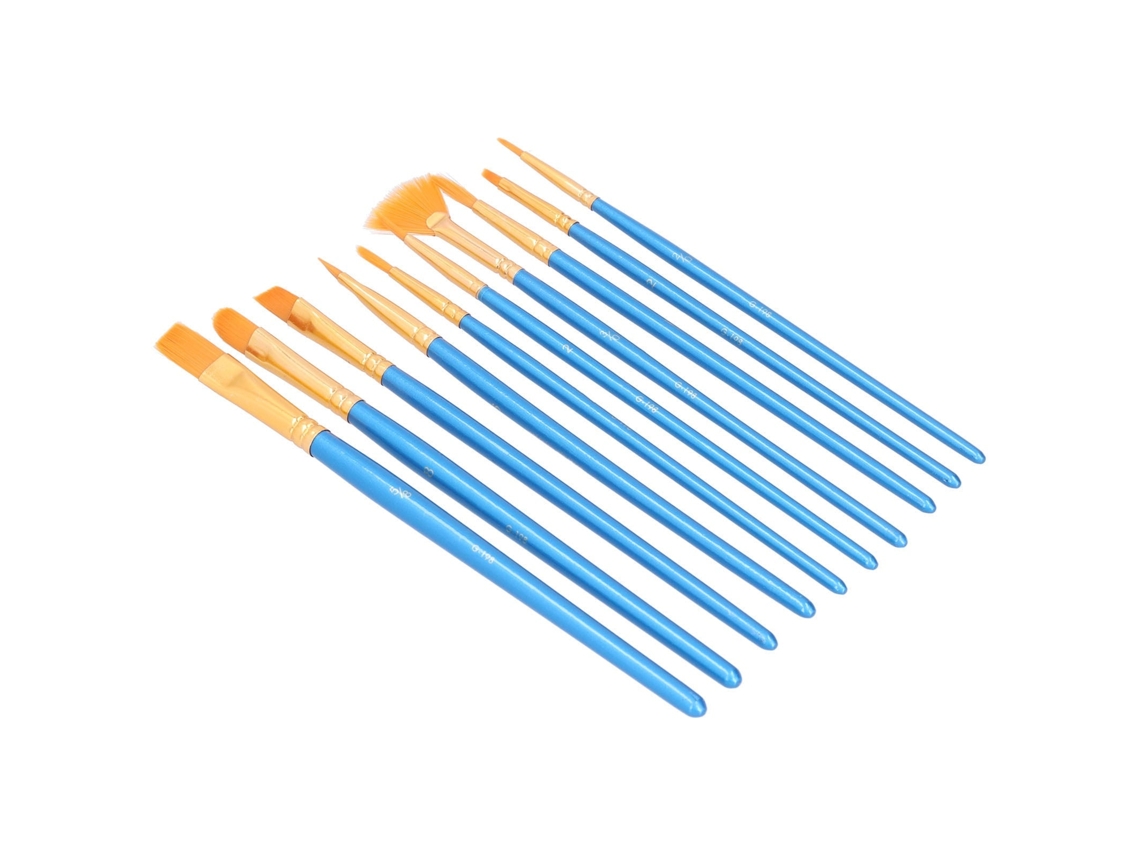 Primerox conjunto de 10 Pincéis de Pintura Nylon para Óleo Acrílico Água com Cabo de Madeira