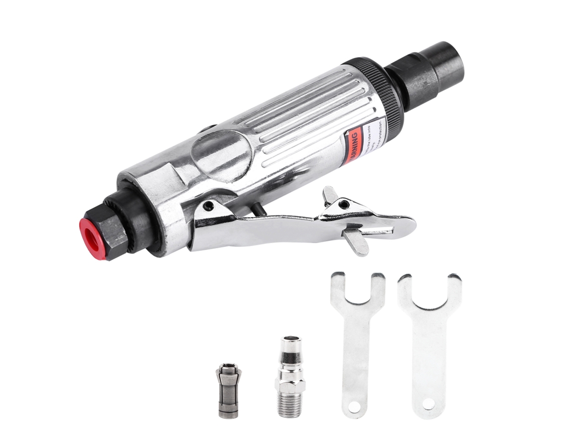 Polidora Angular Neumática de Corte 1/4" Mini Die Grinder com Mandril 3mm 23000 Rpm Prata