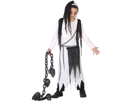 Fato Unisexo DISFRAZZES Fantasma Com Correntes (Tam: 10 a 12 anos)