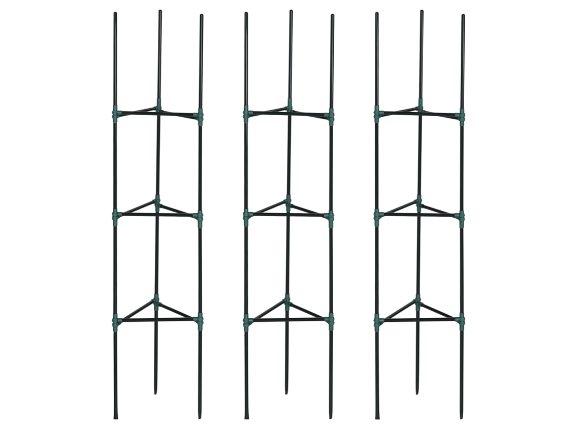 Conjunto 3 Suportes Plantas Trepadeiras 182cm Verde
