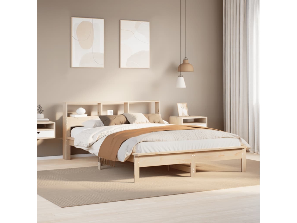 Vidaxl Cama Sem Colchão 150x200 Cm Madeira De Pinho Maciça