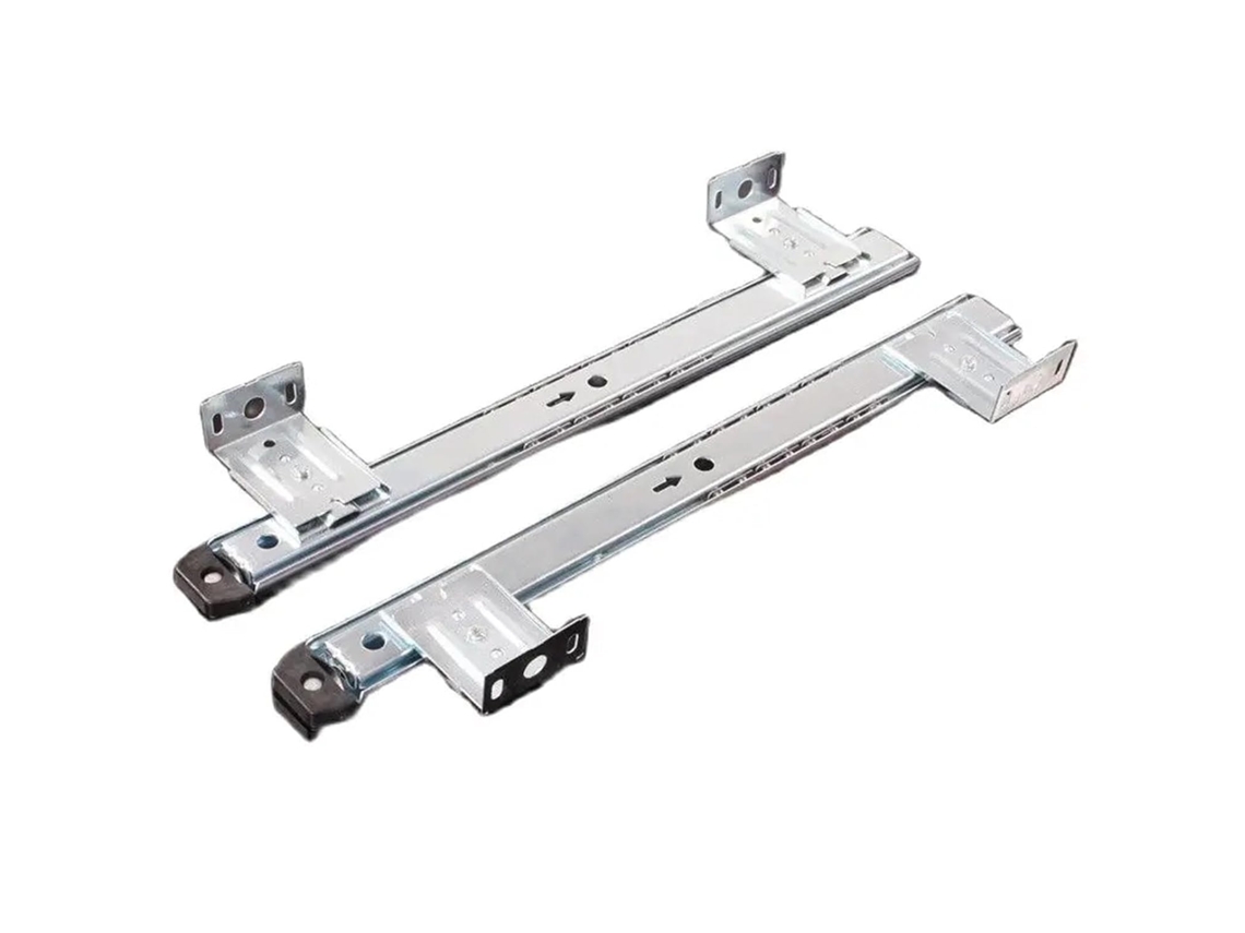 1par De Corrediças Para Gaveta Com 2 Seções Pretas, Largura 27cm
