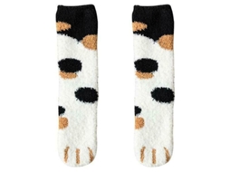 2026 calcetines de Pata de Gato para Mujer Con Estampado Cálido de Pelo Polar Elástico One Size