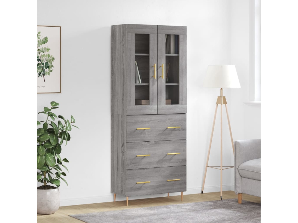 Armario alto 69,5x34x180 cm Derivados de madera Gris Sonoma