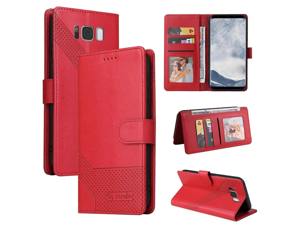 Capa De Couro Magnética Com Sensação De Pele Gqutrobe Para Samsung Galaxy S8
