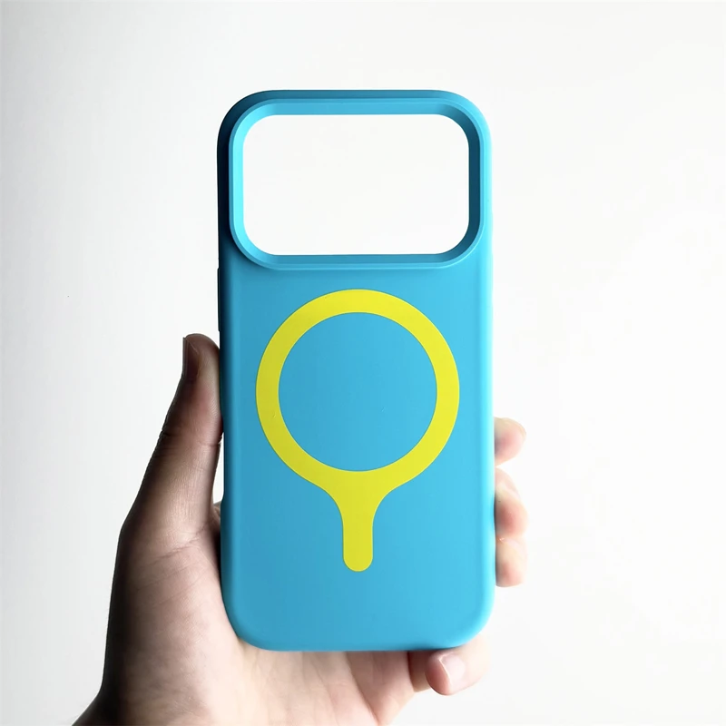 Capa De Silicone Líquido Para Iphone 17 Pro Max (azul Menta), Compatível Com Carregamento Sem Fio E Resistente A Impactos.