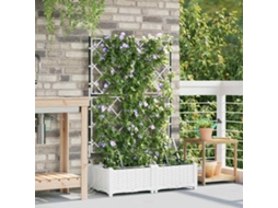 Vidaxl Vaso De Jardim 2 Unid. Branco 80 X 40 X 126 Cm Pp