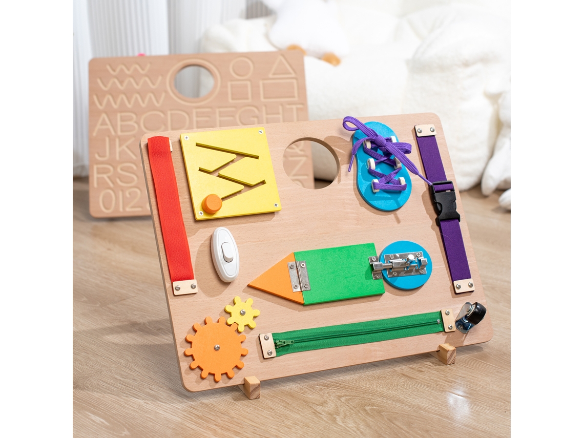 Busy Board Montessori Quadro De Atividades Para Crianças Brinquedos Sensoriais De Madeira Aquaforge