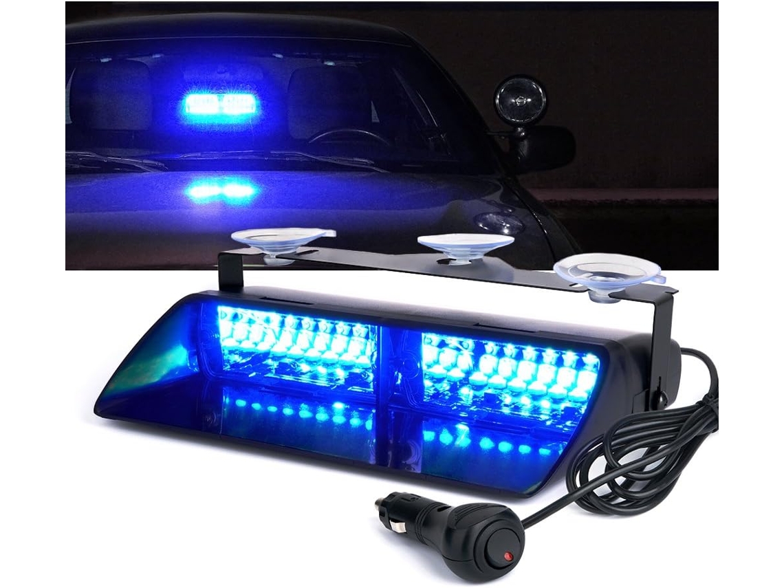 Luz De Emergência Led Intermitente Para Painel De Instrumentos, Semáforo De Segurança Com Ventosa, 12v Azul