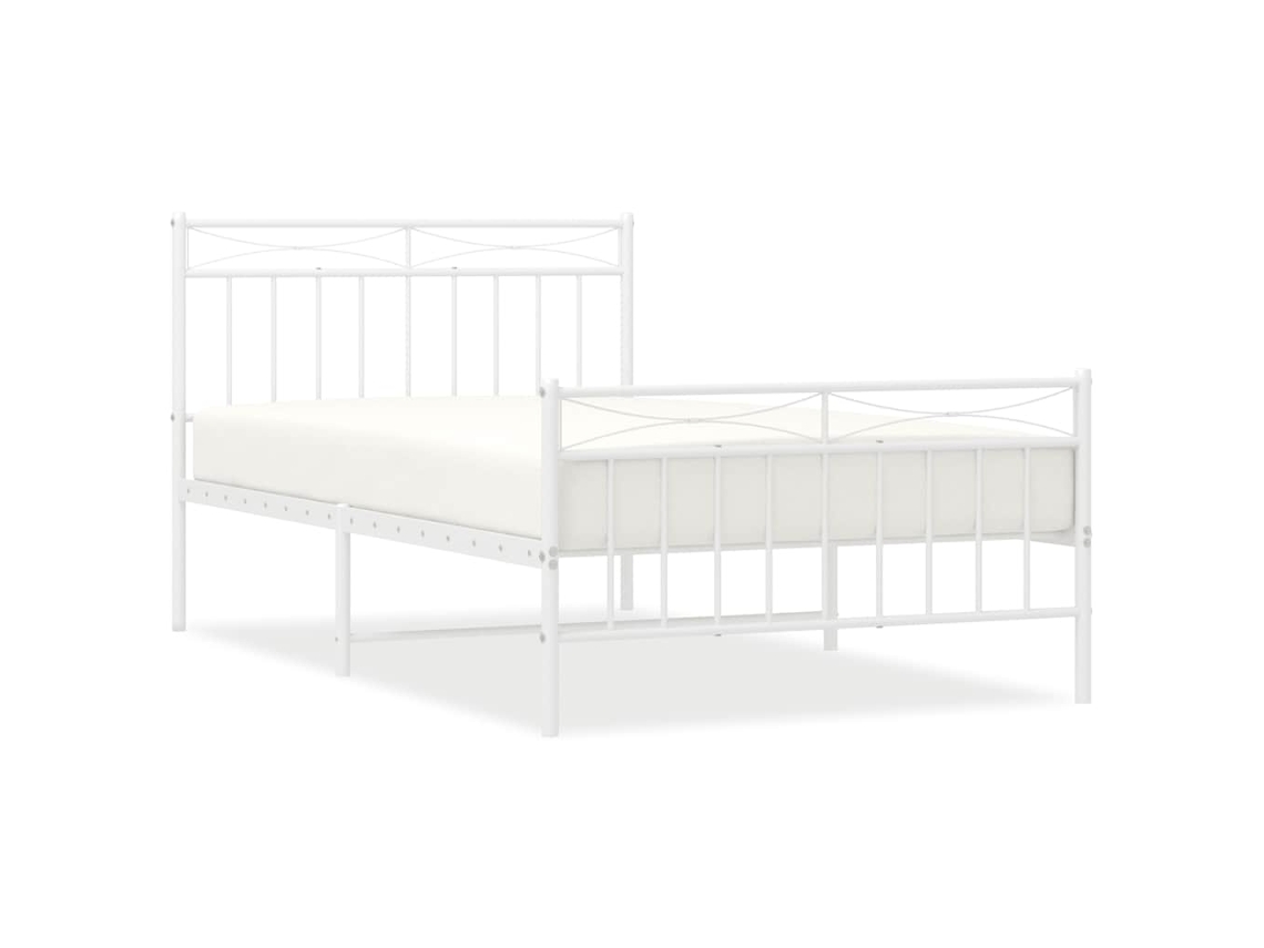 Bed Frame, Bed Frames Vidaxl Branco Aço (100 X 200 Cm)