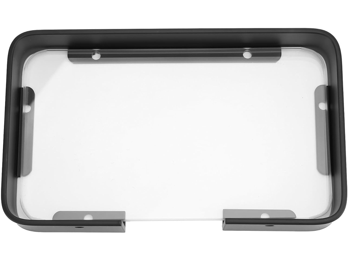 Organizador De Parede Vidro Punch Storage Free, Preto, Para Banheiro, Com Suporte De Alumínio