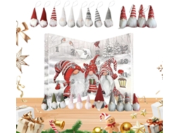 Calendário de Contagem Regressiva Festivo Gnomo Natal, Design Criativo para o Advento, Miniaturas CHABERLU