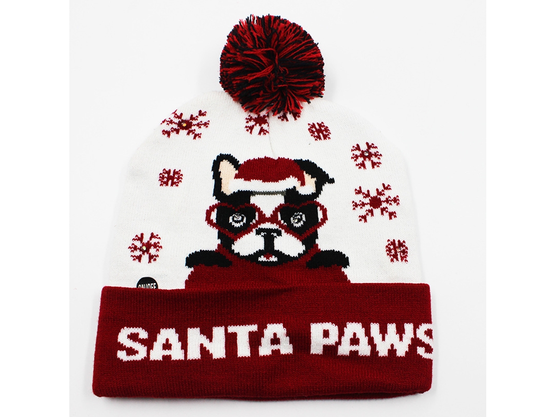 Gorro De Natal De Tricô Chrui Com Luzes, Com 6 Luzes Led Coloridas (05)