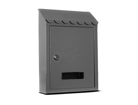 Caixa de correio exterior SBL cinza de metal para encomendas, correio de parede
