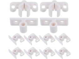 Conjunto De 12 Travas Pressão Para Portas E Móveis, Em Plástico Branco