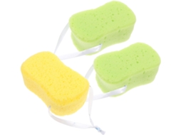 Conjunto de 3 esponjas de banho esfoliantes grossas com espuma rica em PU para massagem.