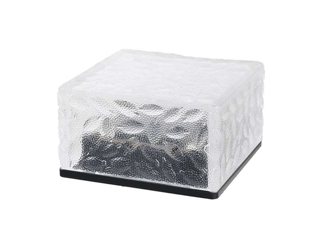 Luz solar para solo forma de bloco de gelo controle automático impermeável jardim paisagismo branco quente S/MARCA