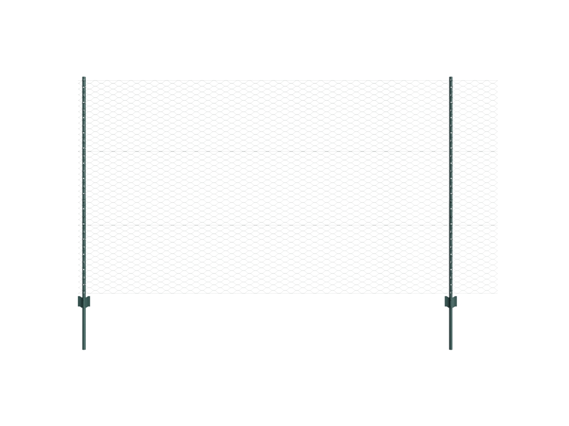 Conjunto 1 Painel De Cerca Vidaxl Verde Aço (10 X 1,4 M)