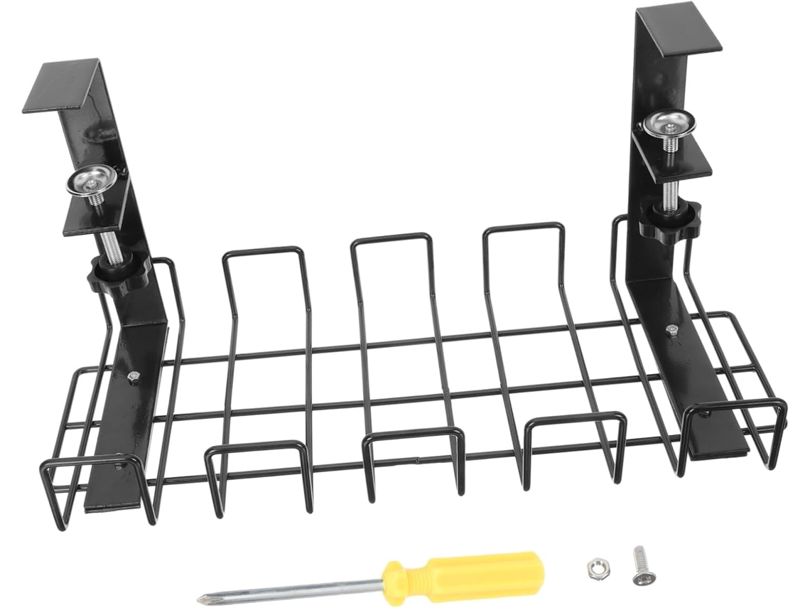 Organizador De Cabos Para Uso Embaixo Da Mesa Suporte Para Armazenamento De Cabos No Escr Gokoco (1 Peça)