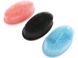 Conjunto Packove Com 3 Escovas Esfoliantes Corporais De Silicone, Pequenas, Macias E Resistentes, Ideais Para Homens E