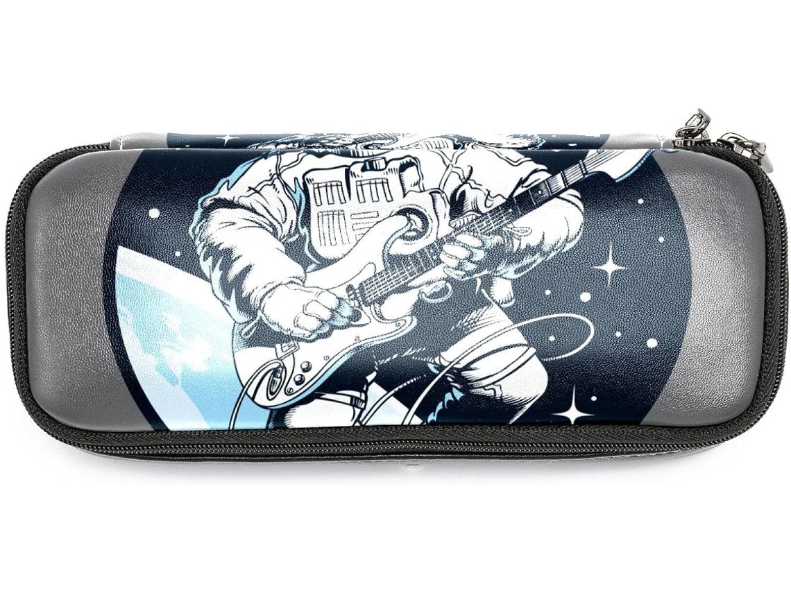 Caderno divertido com tema espacial e guitarra, grande capacidade, marcadores de página, organizador de maquiagem, ideal para maquiagem.
