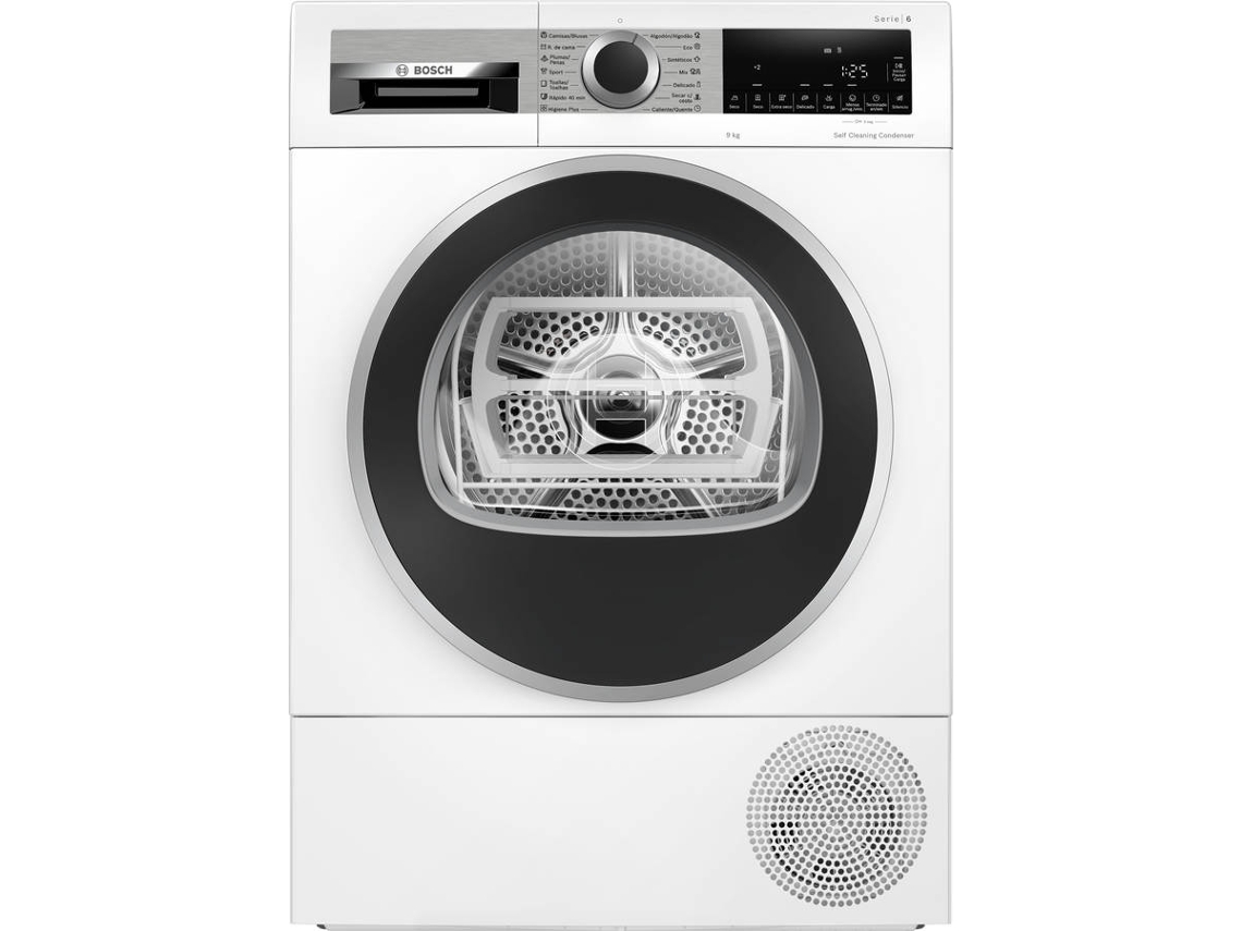 Máquina de Secar Roupa BOSCH WQG245D1ES (9 kg - Bomba de Calor - Branco)