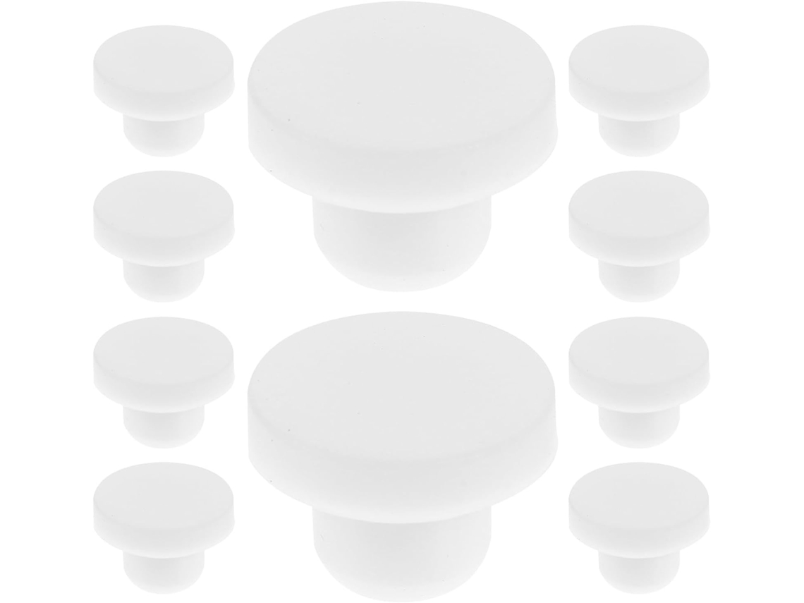 Conjunto De 10 Rolhas Silicone Sólido 12mm Para Saleiro E Pimenteiro, Tampas De Vedação Reutilizáveis Para Garrafas
