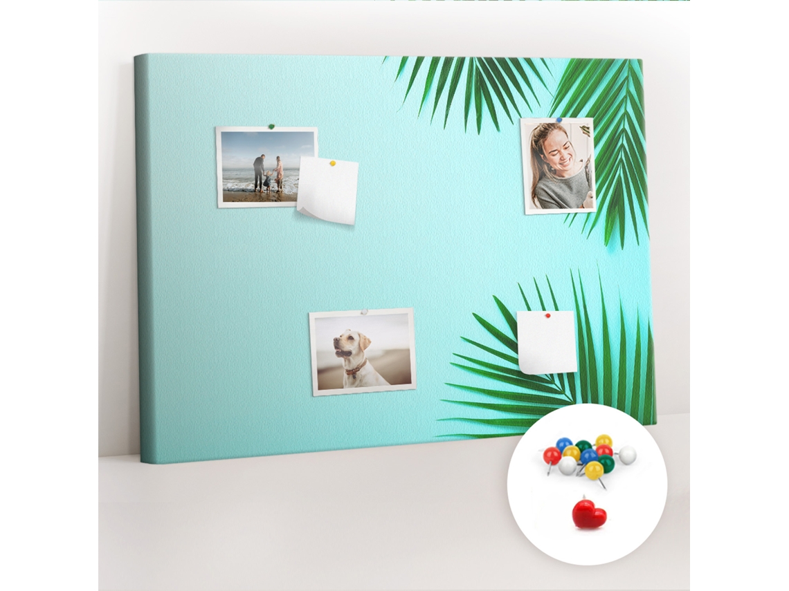 Painel De Cortiça Para Parede Folhas Tropicais Para A Sala De Estar Espelharte (70x100 Cm)