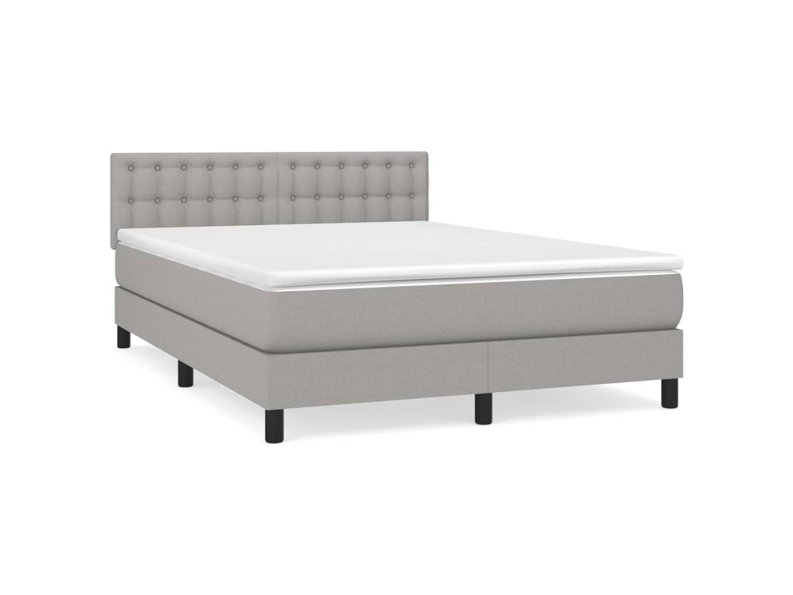 Cama com Molas e Colchão Tecido Cinzento Claro MAISON EXCLUSIVE (140x200 cm)