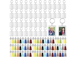 Porta Retratos De Acrílico Com Borlas, Pingentes, Espaço Para Fotos E Moldura Transparente, Branco, Gokoco