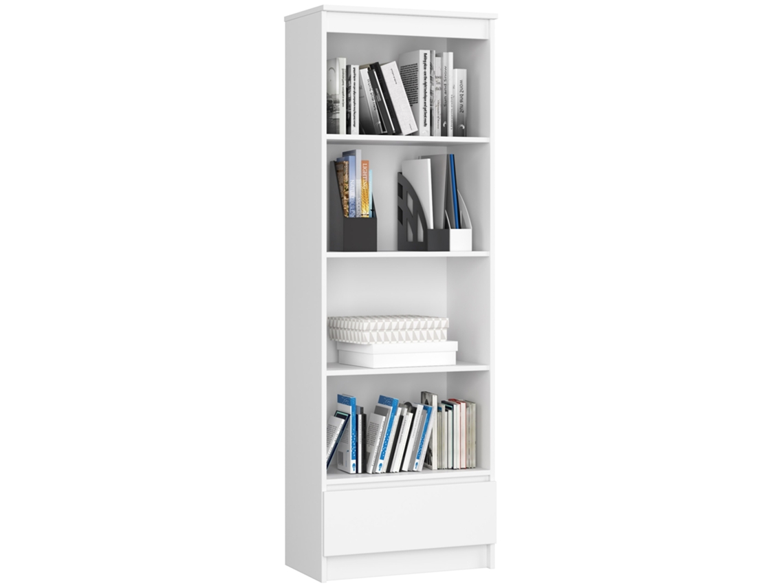 Estante Branca R60 1 Gaveta 4 Prateleiras 60x180x35 Cm Móvel Autônomo