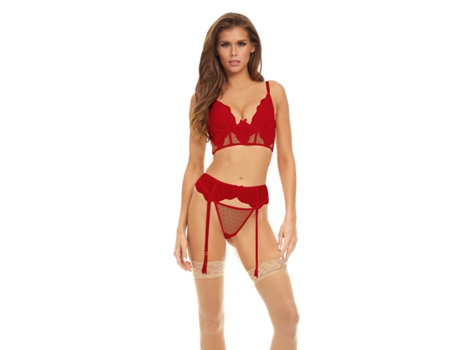 Conjunto de Lingerie BOMBSHELL BOUDOIR Vermelho (M)