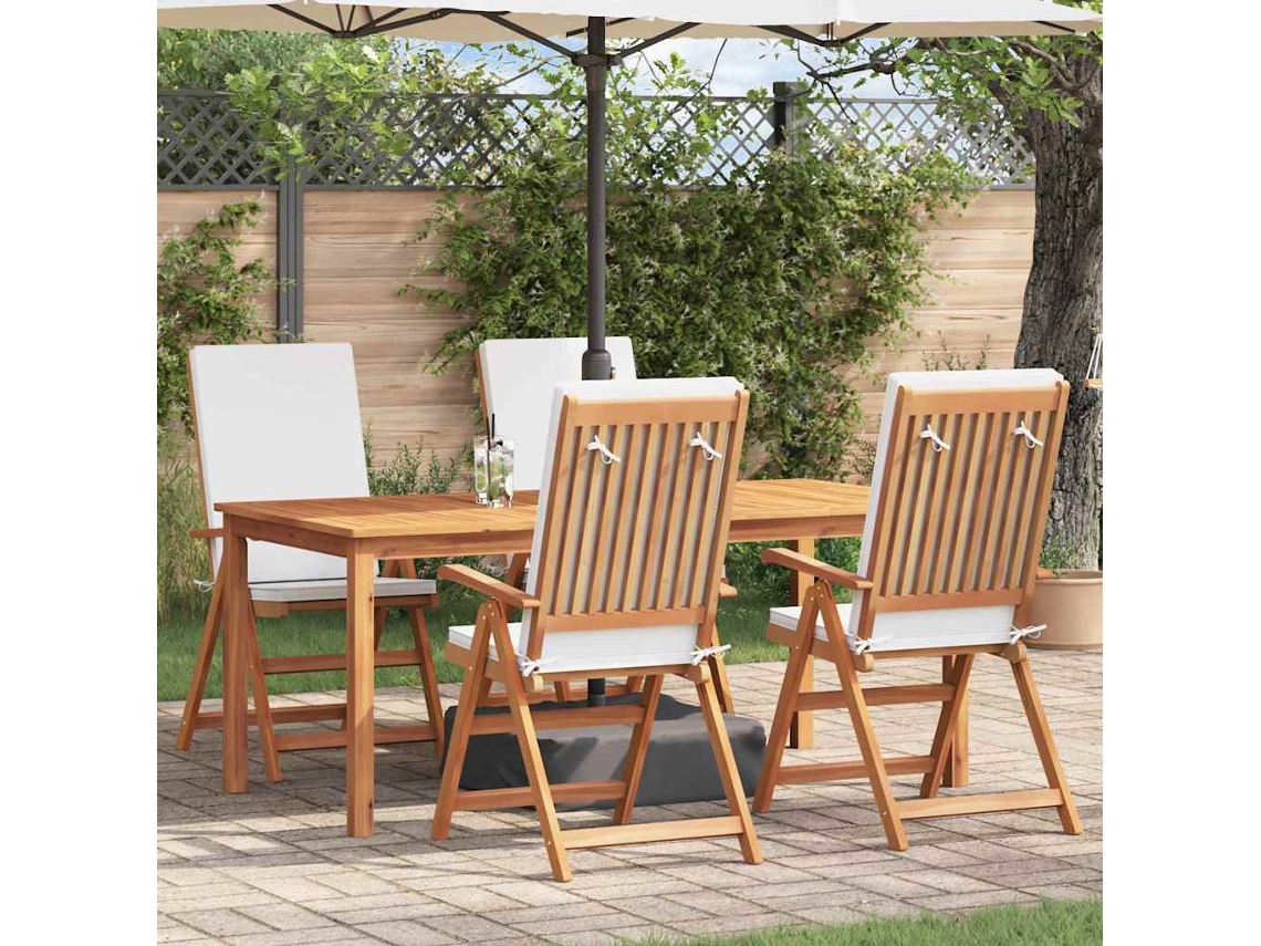 Vidaxl Cadeira De Jardim 4 Unid. Marrom E Branco