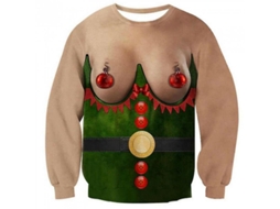 2026 jersey Feo de Navidad para Hombre Mujer Sudadera de Imprimir 3d Divertida Navideña Pullover Ruy L