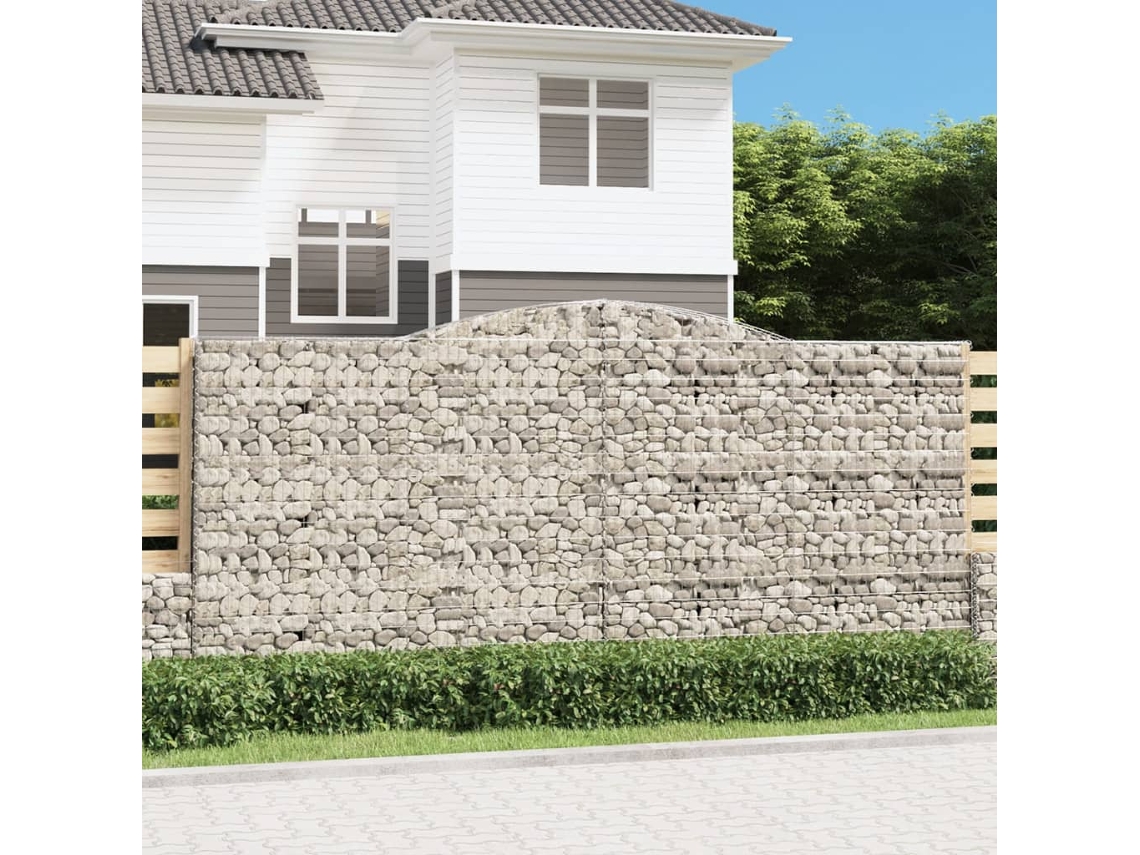 Vidaxl Cestos Gabião Arqueados 5pcs 400x50x180/200cm Ferro Galvanizado