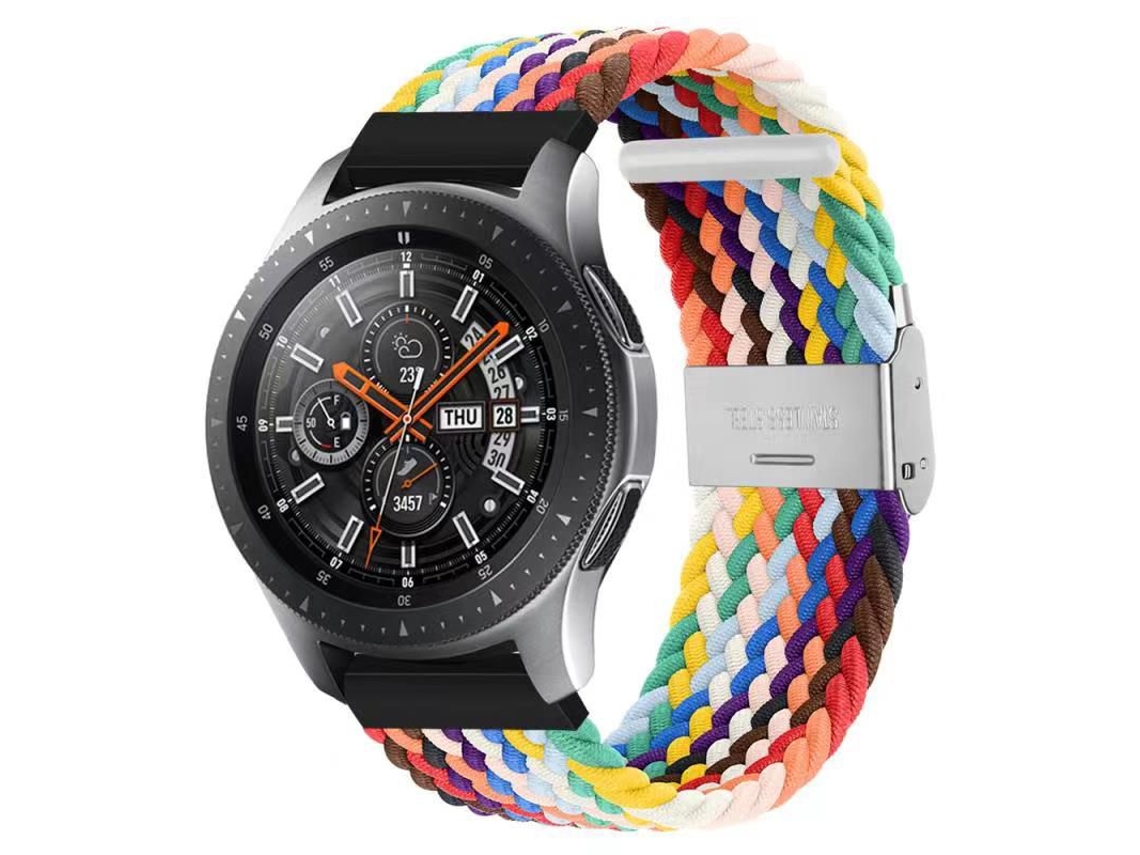 Bracelete Entrançada Solo loop Ajustável para Xiaomi Mibro X1 Rainbow