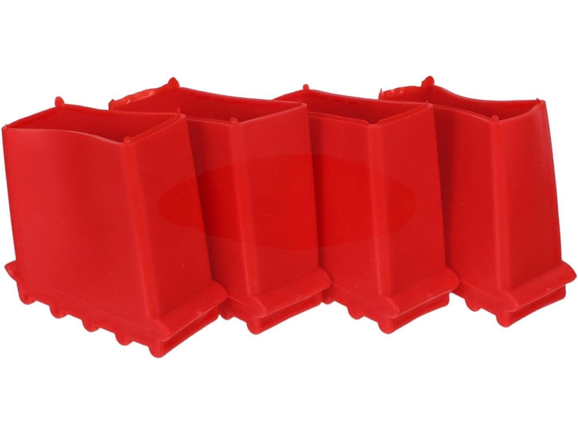 Pacote Com 4, 5, 5 E 2,5 Almofadas Antiderrapantes Vermelhas Para Pés De Escada Dobrável (4, 5, 5, 2,5 Cm)