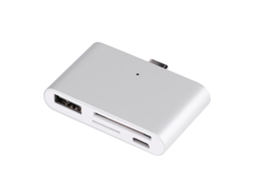 Leitor De Cartões Type-c Com Função Otg, Multi-interface E Hub Ultra-fino (prata).