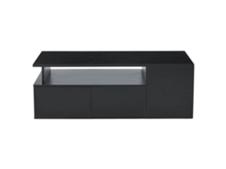 Mesa De Café, Design Moderno, Iluminação Rgb, Preto