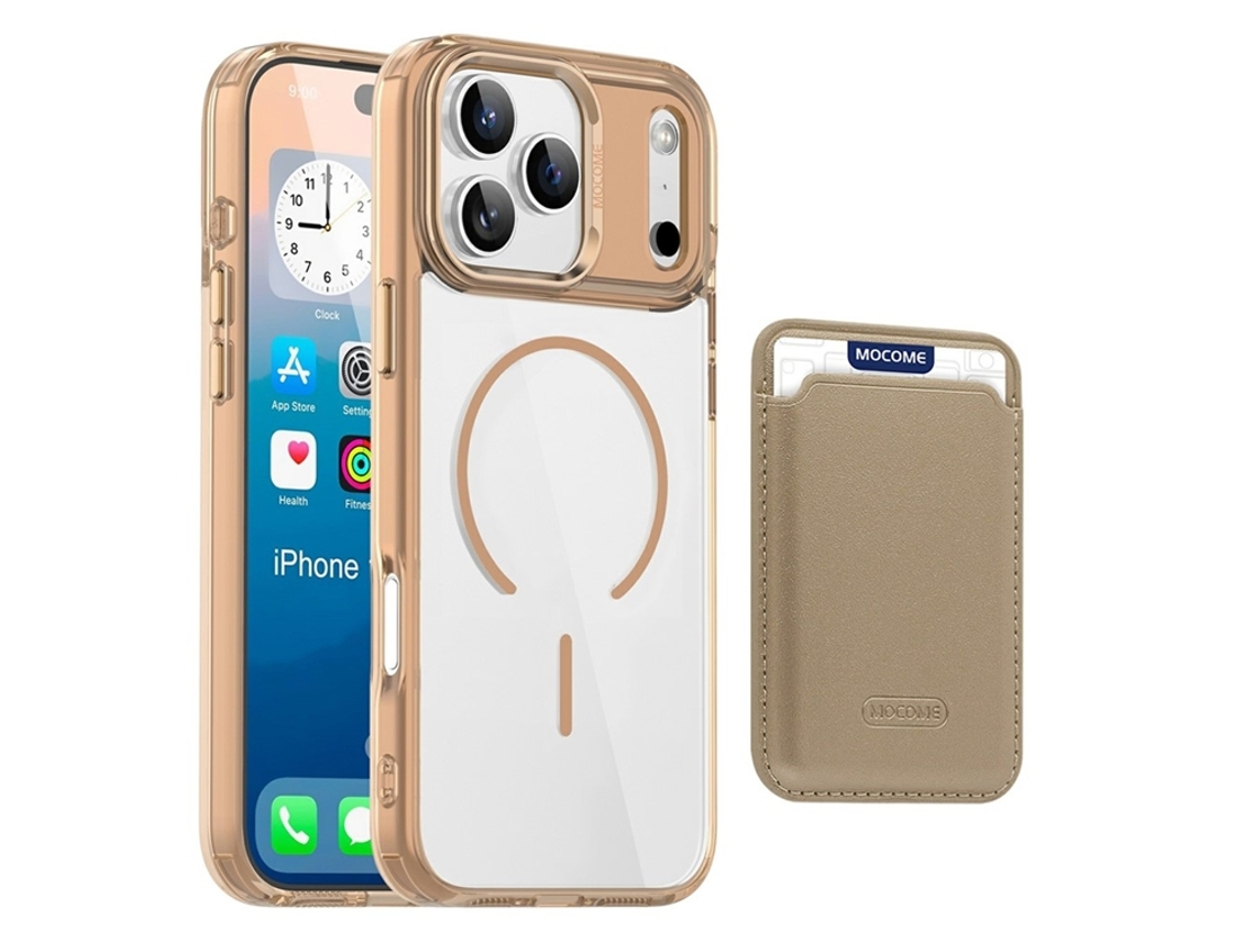 Capa Para Iphone 17 Pro Magsafe Com Porta-cartões - Dourada
