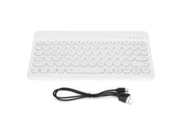 Teclado Sem Fio Com Teclas Redondas 10 Polegadas Iluminado Brushed Acessórios Para Android/win/ios Branco