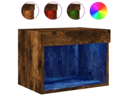 Mesa de Cabeceira de Parede com Luzes Led Carvalho Fumado MAISON EXCLUSIVE