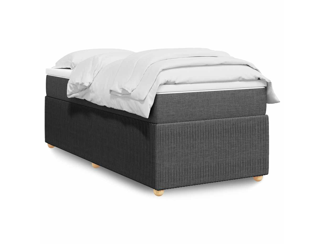 Vidaxl Cama com Molas/colchão 80x200 Cm Tecido Cinzento escuro