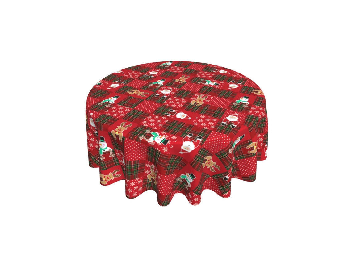Laxiscreed Toalha Red Plaid Para Mesa Redonda De 150cm, Perfeita Para Decoração De Natal