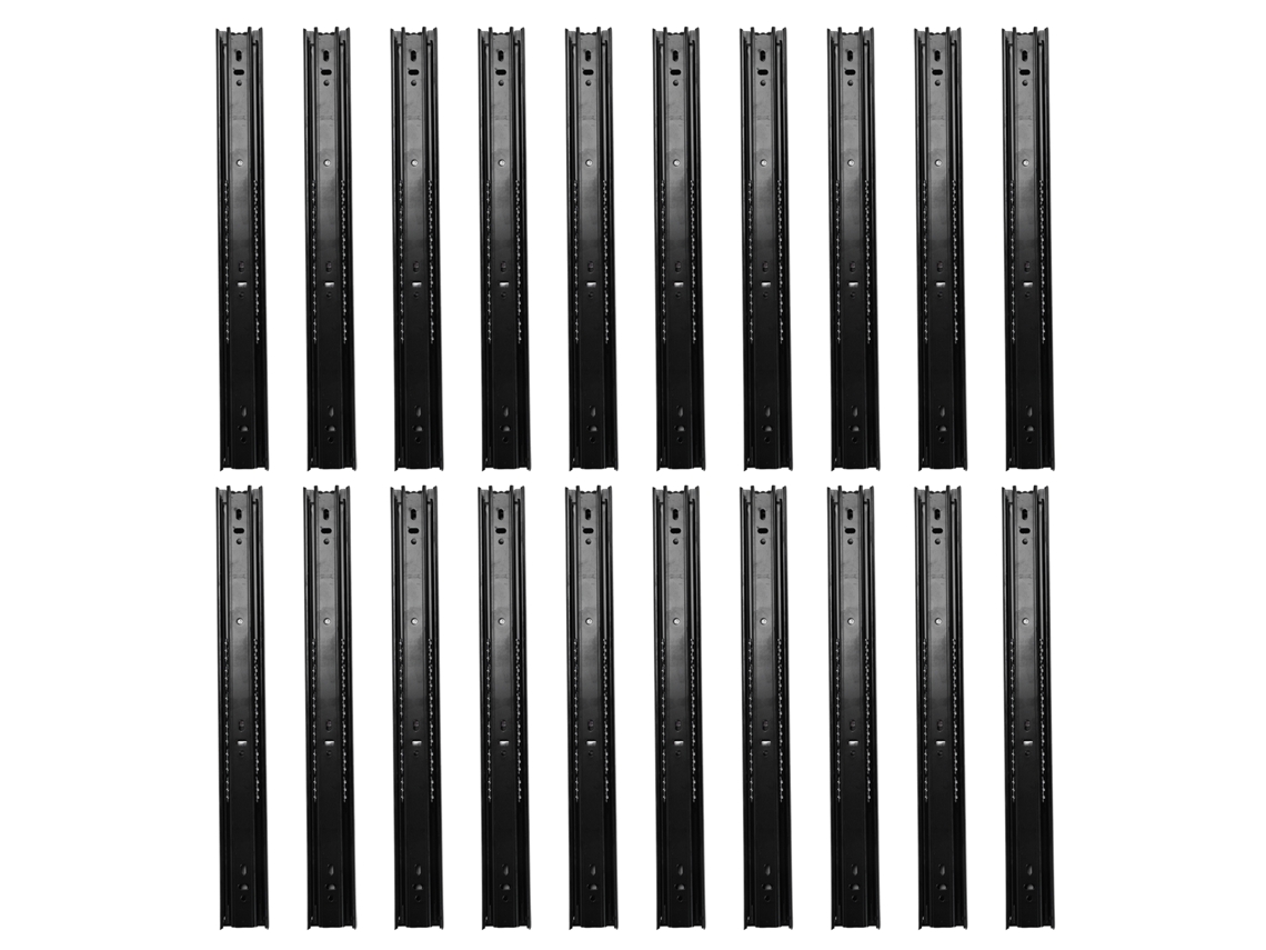Laxiscreed Trilhos De Gaveta 3 Seções Para Carga Pesada, 16" De Comprimento, Pack Com 10 Pares