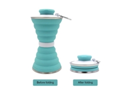Garrafa de água dobrável de silicone, reutilizável, portátil e resistente a vazamentos, ideal para camping e esportes (2026), 500ml